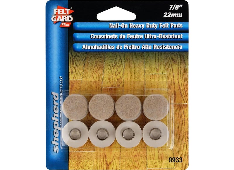 Shepherd Hardware 9933 7/8-Inch Felt Nail On Furniture Pads, 8-Pack - Image 2